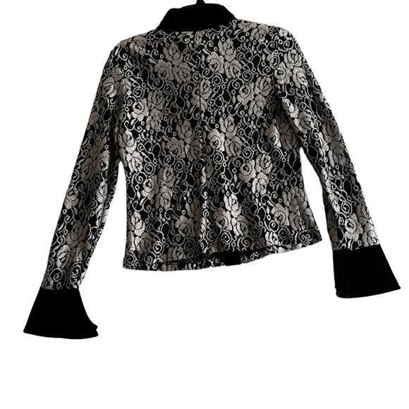 WILD USA LACE BLOUSE TOP WOMEN SEE THROUGH LONG SLEEVE SZ SMALL - Picture 4 of 9